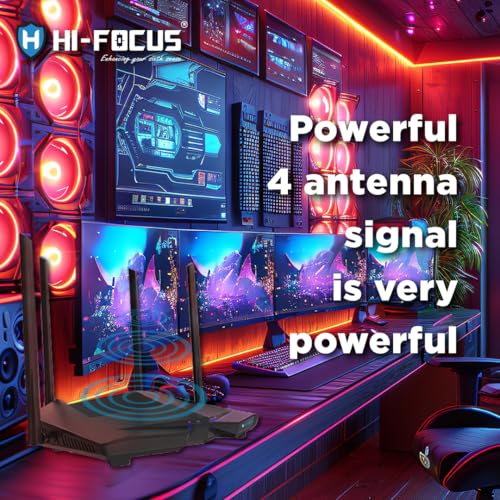 HI-Focus AC1200 Wireless Smart Dual-Band Gigabit WiFi Router | Mu-Mimo| 867MBPS(5GHz) & 300MBPS (2.4Ghz) High-Speed Internet | Dual-Band | 4... - Image 5
