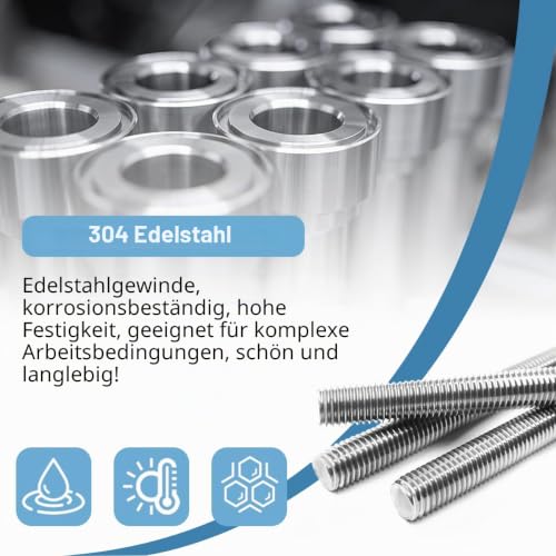 Gewindestifte M6x40mm Edelstahl A2 V2A Gewindestangen DIN976