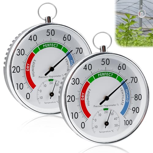 Thermometer Hygrometer: 2 in1 Wandmontiertes Thermometer und Hygrometer, 2 Stück Analoges Thermo-Hygrometer, HygrometerThermometer Innen, Kontrolle von Temperatur und Luftfeuchtigkei für Gewächshäuser Thermometer Hygrometer: 2 in1 Wandmontiertes Thermometer und Hygrometer, 2 Stück Analoges Thermo-Hygrometer, HygrometerThermometer Innen, Kontrolle von Temperatur und Luftfeuchtigkei für Gewächshäuser
