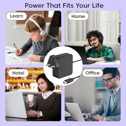 Image of Sounce 65W USB C Laptop Charger for Lenovo ThinkPad X1 Carbon T14 T15 T480 T490 E14 E15 Yoga Chromebook Fast Charging Type C Adapter 20V 3.25A Power Supply Compatible Replacement Charger