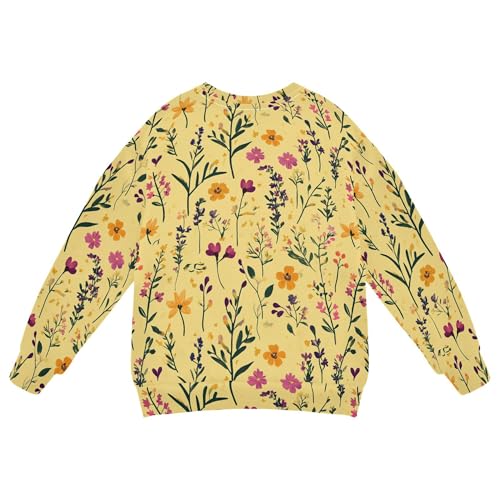 JUNZAN Autumn Flowers Orchid Yellow Little Boys Sweatshirt Hoodie Fleece Outerwear for Kids Sports 4T2