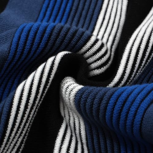 Polo de punto retro para hombre OXKNIT, estilo vintage de los años 60 con cremallera y rayas, camisa de golf miniatura 2