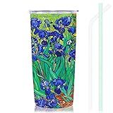 NymphFable 560 ml Iris Fleur - Taza térmica de viaje (560 ml, con doble pared, termo grande, termo
