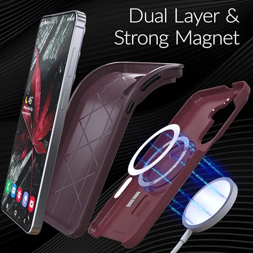 Image of Crave for Samsung Galaxy S26 Plus Case, Compatible with MagSafe Shockproof Protection Dual Layer Case for Samsung Galaxy S26 Plus (6.7 inch) - Berry