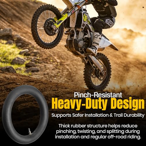 Image of AR-PRO (2-Pack) 110 /90-19 & 120 /90-19 Heavy-Duty Motorcycle Inner Tubes, 3mm Thick Butyl Rubber Tubes, TR4 Valve Stem, Fits Off-Road, Motocross & Dirt Bike Tires