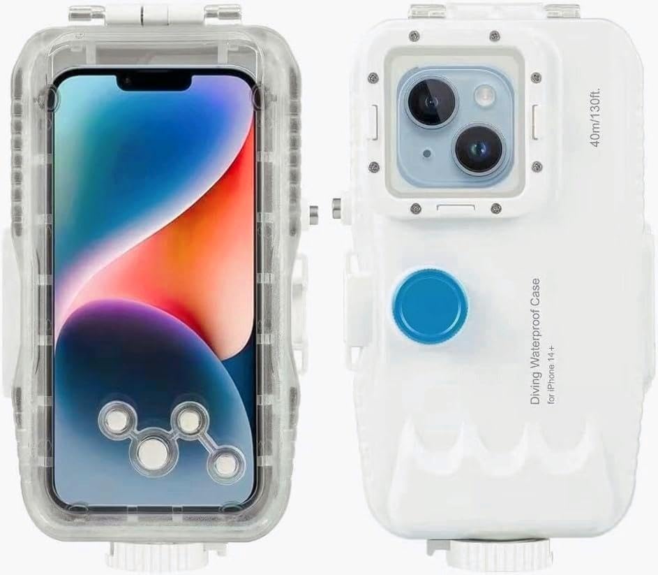 Mixneer Diving Case for iPhone, Underwater Phone Case, [40m/130ft] Surfing Swimming Snorkeling Photo Video Waterproof Housing Cover (iPhone 14 Pro Max