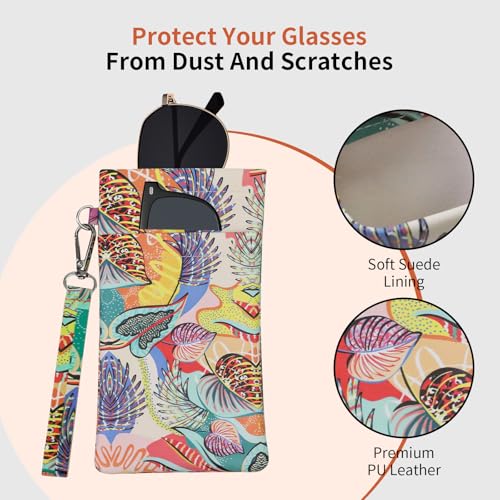 Image of Double Eyeglass Case Soft Dual Glasses Case for Women Men Travel Squeeze Top Sunglasses Cases Eyeglasses Pouch
