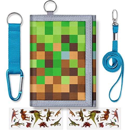 Image of TATAANTY Kids Wallet for Boys, Boys Wallet for Kids 6-8, Checked Wallet for Boys with Zippered Coin Pocket and Card Holders,Trifold Boys Wallet Christmas Gifts