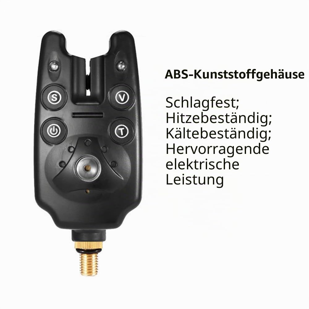 Angeln Bissanzeiger, Angeln Bissanzeiger mit Anzeige LED, Bissanzeiger mit Lautstärke + Tonregler, Karpfen und Hecht Angeln Bissanzeiger, Angeln Bissanzeiger