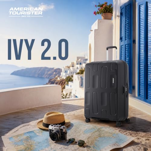 Image of American Tourister Ivy 2.0|Large Size Check-in Spinner Trolley Bag (79 cm)|360 8 Wheel Travel Luggage|Hard Case Polypropylene (PP) Suitcase|Combination Lock|Black