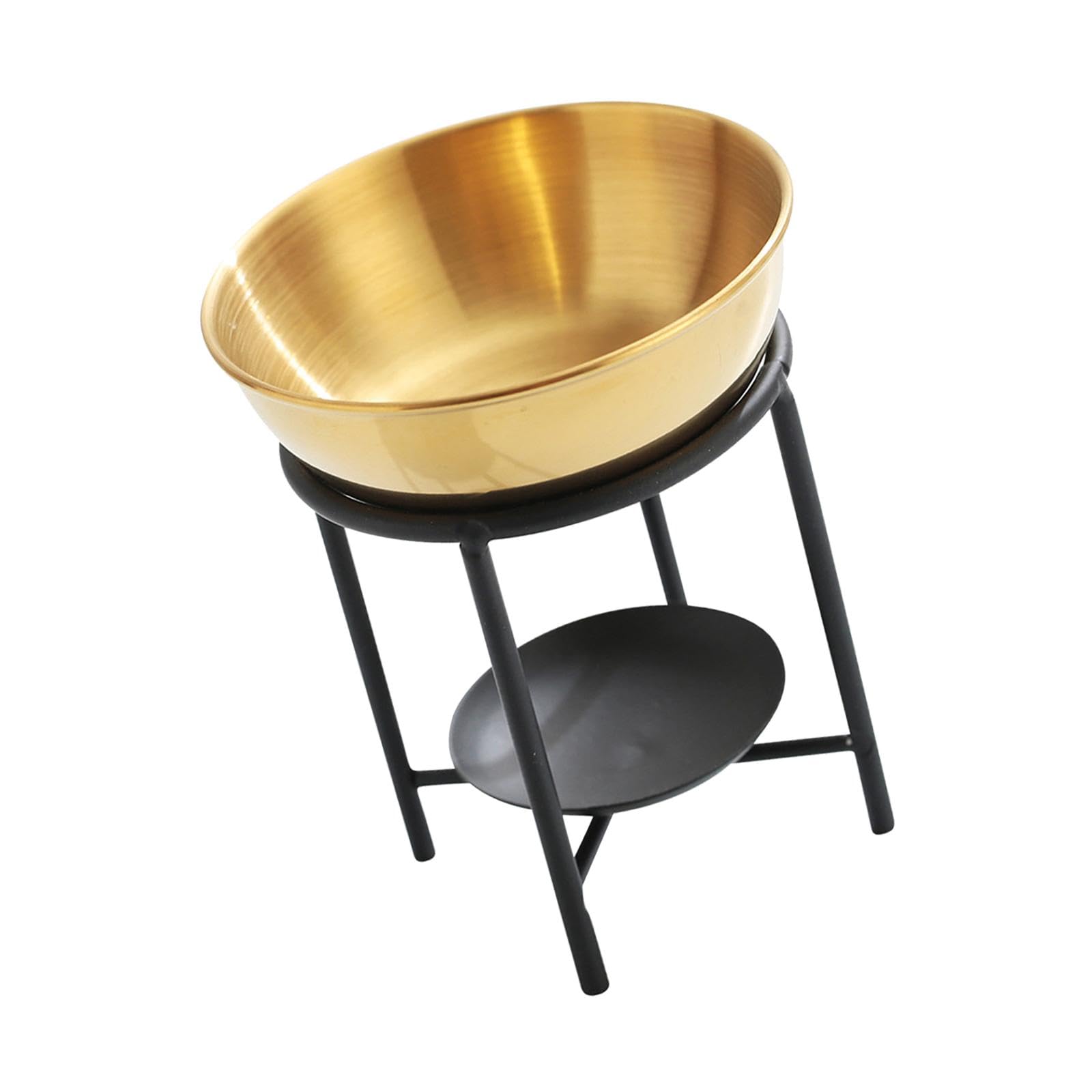 Colcolo Metal Essential Oil Burner Diffuser Essential Oil Warmer Melt Large Capacity Gold Detachable Tealight Candle Holder es Melt Burner for SPA Holiday Home Bedroom Decoration Valentine, Black