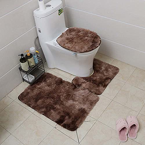 ETOPARS Badteppich-Set 3-teilige, rutschfeste, rutschfeste Badematte, U-förmiger Konturteppich und Toilettendeckel… – Bild 4