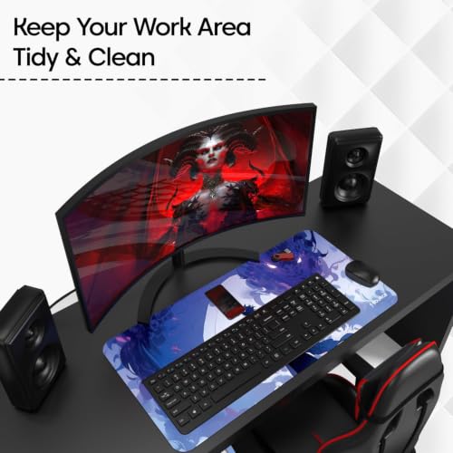 Image of Sounce Anime Series DragonWarrior Anime Mouse pad with Anti-fray Stitching, Waterproof Surface & Non-Slip Rubber Base Stitched Edges Gaming Mouse Mat for Laptop | Office & Home Use (60cmx34cm)