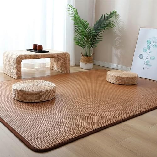 Tapis de sol Tatami japonais en rotin naturel, antidérapant, respirant, pliable, pour salon, chambre à coucher, tapis de sol d'été