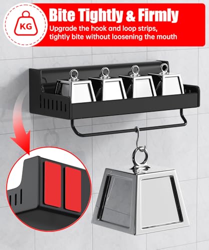 Image of PHIXBEAR 4 inch Large Wide Hook and Loop Strips with Super Adhesive Heavy Duty, Heat Resistant Waterproof, Outdoor or Indoor Use, 8 Sets Black 4x2 Inch