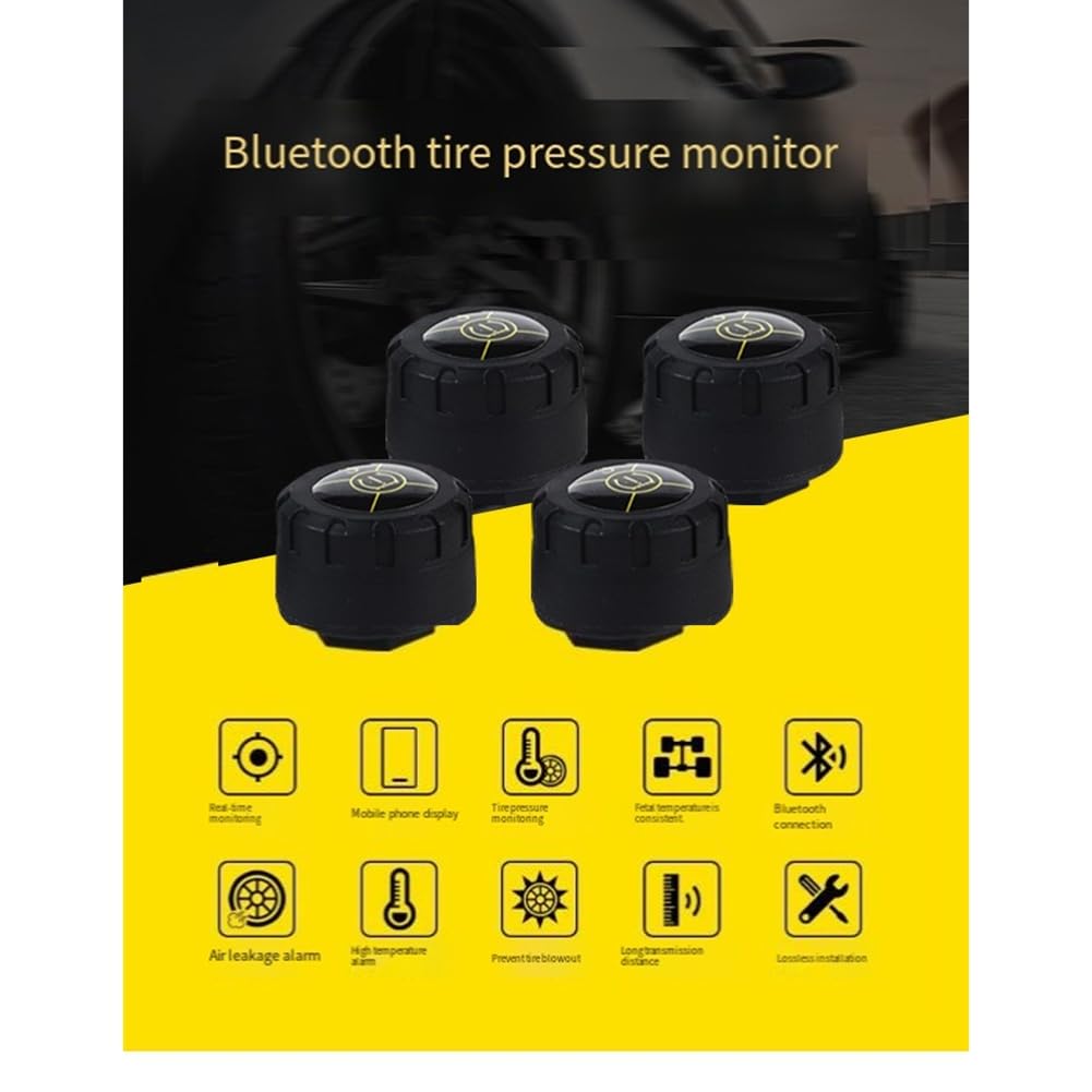 TPMS Bezprzewodowy system monitorowania ciśnienia w oponach Bluetooth 5.0 Czujniki w oponach Wyświetlacz samochodowy telefon komórkowy dla systemu Android IOS