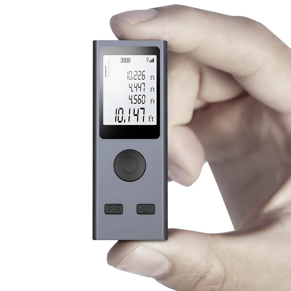 Evzvwruak Mini Distance Measurement Tool, 131Ft/40M, ±2mm Accuracy, M/In/Ft Unit Switching, Distance/Area/Volume/Pythagorean Durable
