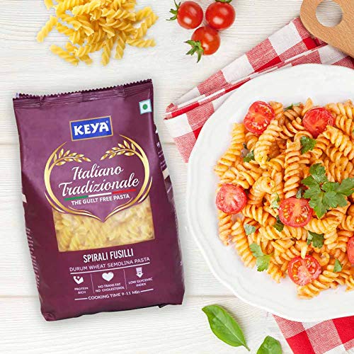 Keya 100% Durum Wheat Fusilli Pasta 500gm, Pack 2