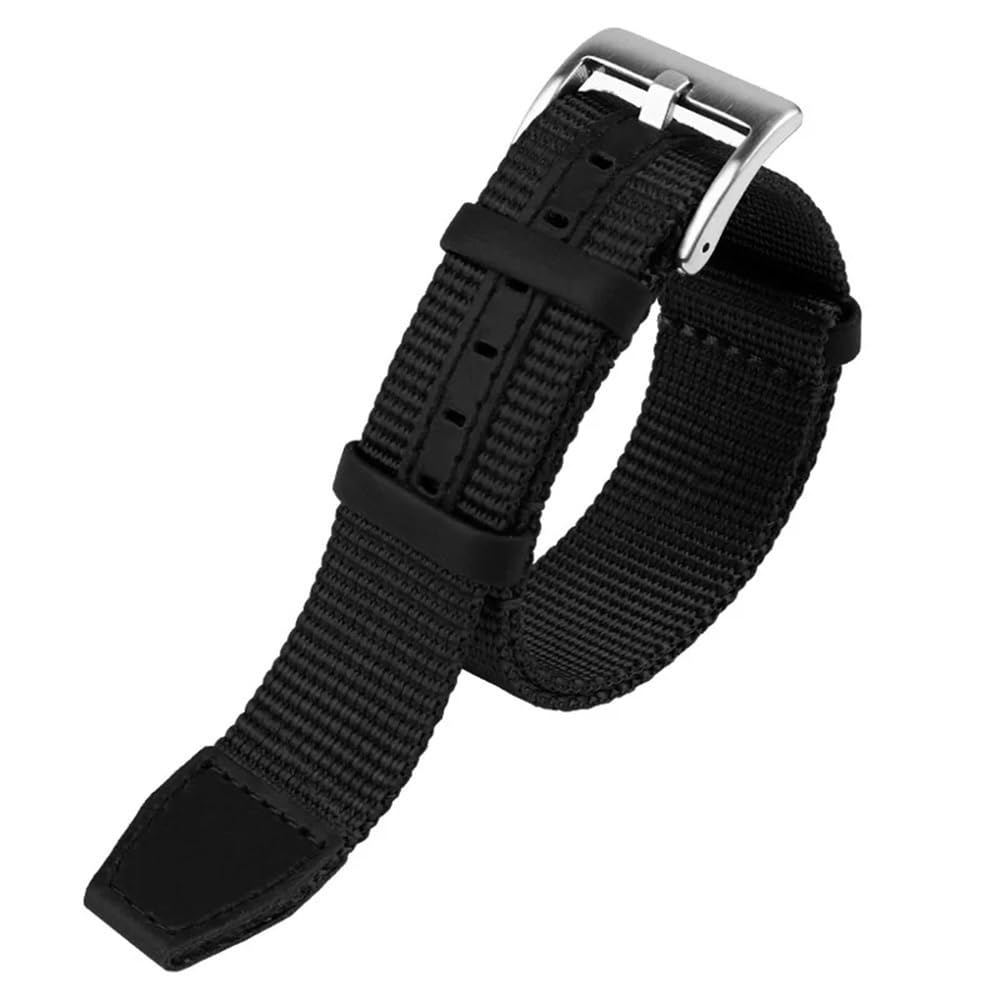 Bracelet montre nylon 22mm style ceinture de sécurité kaki