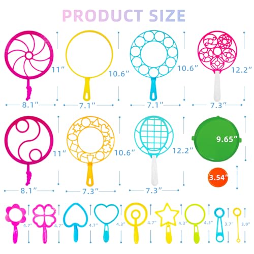 novelinks Bubble Wand Sets with 6 Bag 12ml Concentrate Bubble Refill Solution, Colorful Bottle of Bubble Solution, Novelty Summer Toy for Toddlers, Birthday Party Favor Toy (18 Pack) - image 2