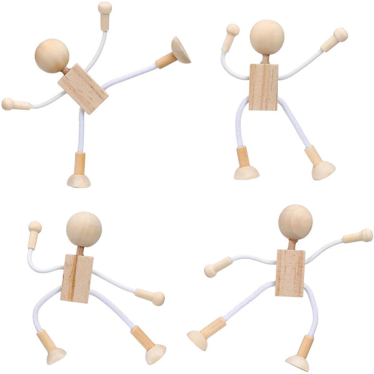 Housoutil 6PCS Unfinished Wooden Cartoon Dolls For DIY Painting...