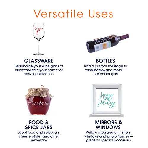 Metallic Colors Wine Glass Markers, Pack of 5