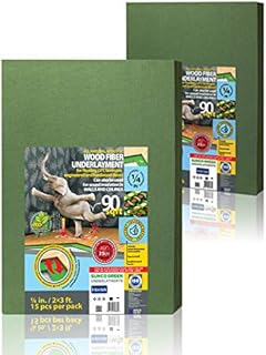 Wood Fiber Flooring Underlayment – 6MM | 1/4 Inch | 180 Sq. Ft – for Laminate, Vinyl, LVT, LVP Hardwood Floor | Natural Sound Insulation Barrier