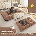 TYMONT Large Dog Bed Crate Pad Mat for Dog Cages, Pet Soft Fluffy Washable Dog Bed with Anti-Slip Bottom, Kennel Pad for Dogs Cozy Sleeping Mat Medium, Small Dogs(Khaki,37x25)