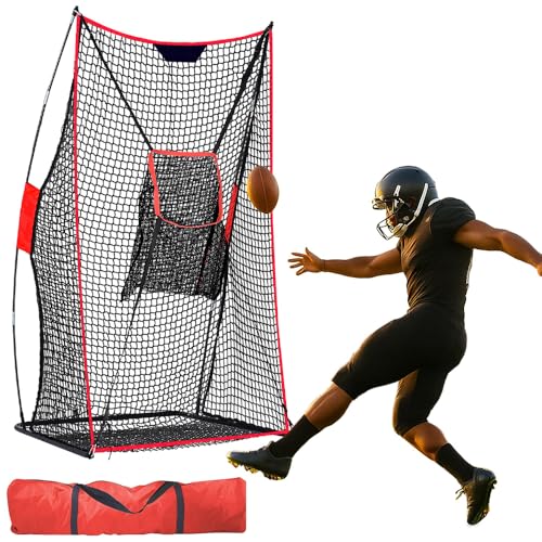 PGL Football Kicking Training Net &ndash; 4&times;7 FT Heavy-Duty Field Goal for Throwing with Target Zone...