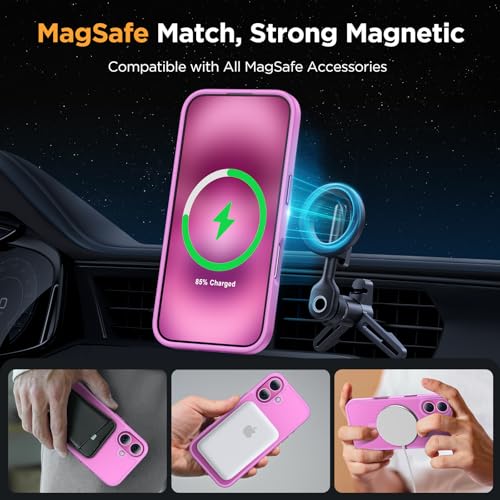 Image of Miracase Magnetic Series for iPhone 16 Plus Case [Compatible with MagSafe] [with 2X Screen Protectors] Military-Grade Protection, Anti-Fingerprint, Slim Phone Case for 16 Plus 6.7 inch - Light Purple