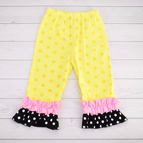 Image of Unique Baby 2 Piece Girls Double Ruffle Leggings and Short Sleeve Shirt Clothes Set Kid and Toddler Girl Outfit