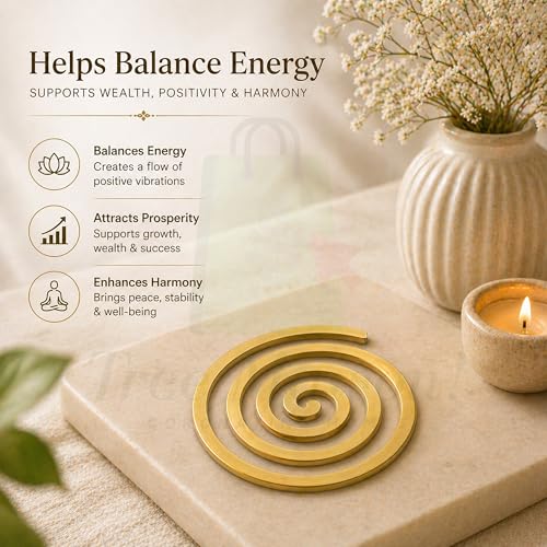 Image of Brass Plain Helix |Size- 4 Inch Approx |Weight- 200gm Approx | Energy Booster Vastu Remedy | Vastu Helix Remedy for Zone Correction | Zonal Placement - NW | Pack of 1