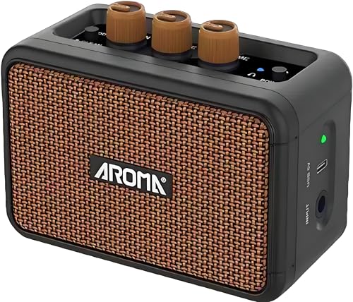 Image of M-VAVE Mini Electric Guitar Amplifier: 5W Portable with Bluetooth 5.3, 2 Channels (Clean /Overdrive), 7h Rechargeable Battery - Professional Sound for Home Practice, Travel and Jam Sessions