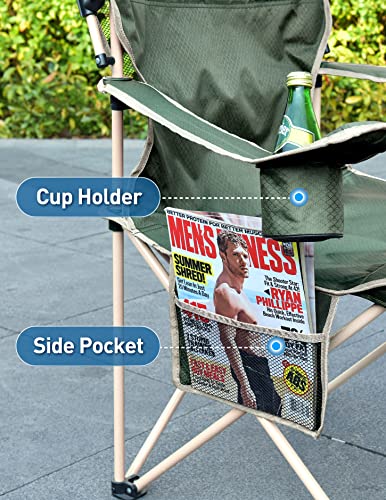 Docusvect Canopy Chair With Cooler, Folding Chair With Retractable Upf 50+ Shade Canopy, Cup Holder, Side Pocket For Camping, Beach, Tailgates And Fishing - Support 330 Lbs #TOP3