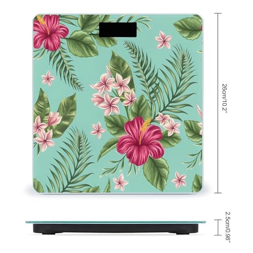 Báscula Digital de Baño con Diseño Tropical y Vidrio Templado miniatura 2