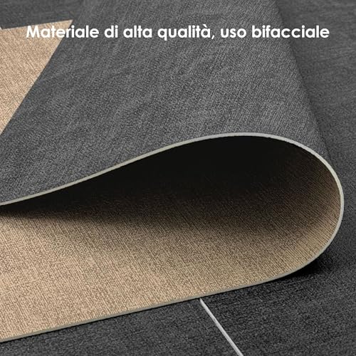 KitchenBoss Tovagliette Lavabili Tovaglietta Americana:Set di 6 Tovaglietta Colazione e Sottobicchieri, Bifacciale Antiscivolo Resistenti, Grigio Albicocca Rettangolare 43x30cm,10x10cm - immagine 6