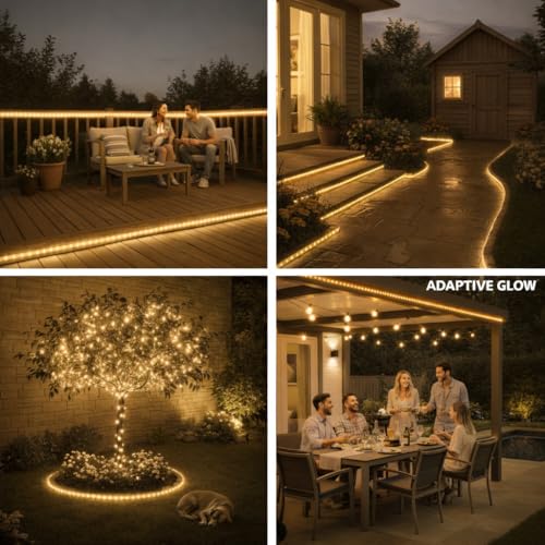 Image of 5 Meter Waterproof LED Strip Light Warm White | Flexible LED Rope Light, Energy Saving Strip, False Ceiling Light, Bedroom Decor, Diwali Decoration, Indoor Outdoor Lighting