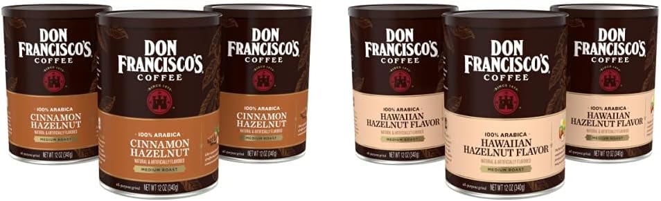 Cinnamon & Hawaiian Hazelnut Flavored Coffee (12 x 6 oz Cans)
