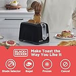 BLACK+DECKER 2-Slice Toaster, T2569B, Extra Wide Slots, 6 Shade Settings, 850 Watts, Crumb Tray, Cancel Button - Image 2