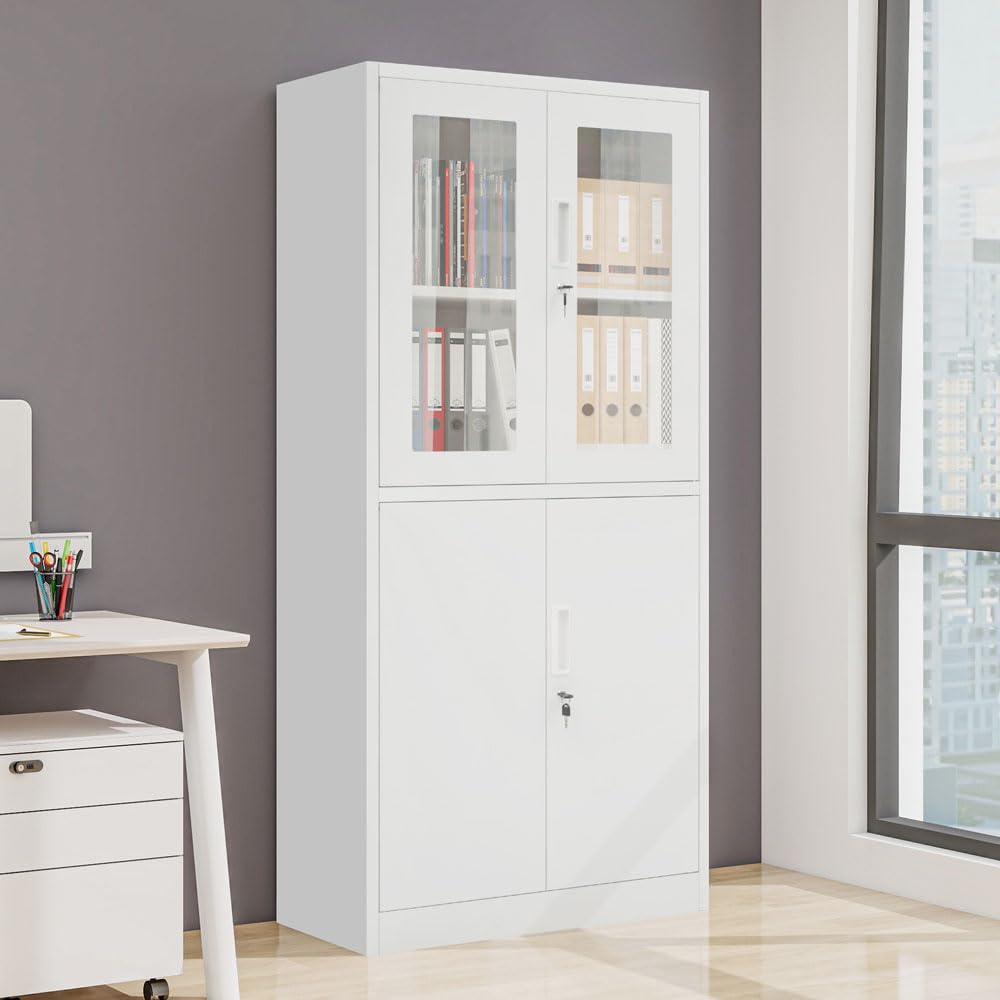 スチール書庫 両開き書庫 書類保管庫 高さ180cm 書庫 可動棚 A4対応 61dCPFzROGL._UF894,1000_QL80_.jpg