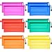 Bememo 12 Pieces 6 Colors Pencil Pouch Zipper File Bags Waterproof Plastic Double Layer for Pen Bag Cosmetics Supplies Travel Accessories