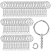 MaYuLa 100ST Schlüsselring mit Kette Schlüsselanhänger mit Spaltringe Schlüsselringe 25mm Schlüsselbund Keyring Chain Schlüsselkette für Schlüsselanhänger Basteln Silber