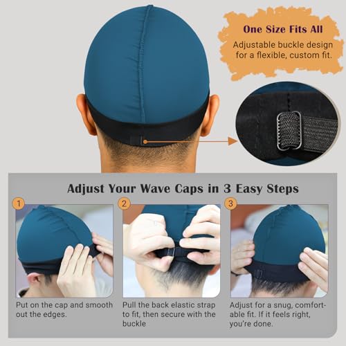 Image of Premium Durag Pack for Men, Silky Doo Rag Cap for 360 540 720 Waves