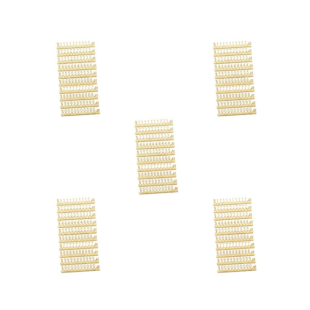 5 Set mit Würfeln, Preisschilder, Preismarker, Etiketten für Bäckerei, Büro, Fenster, Theke, goldfarben