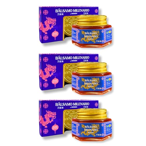 Pack Extra Ahorro 3 Unidades Bálsamo Milenario Extra Fuerte 90 gr. | Calor para Masajes | Efecto Antiinflamatorio Natural | Alivio Piernas Cansada, Dolor Muscular | Crema Tigre Roja | Mentol