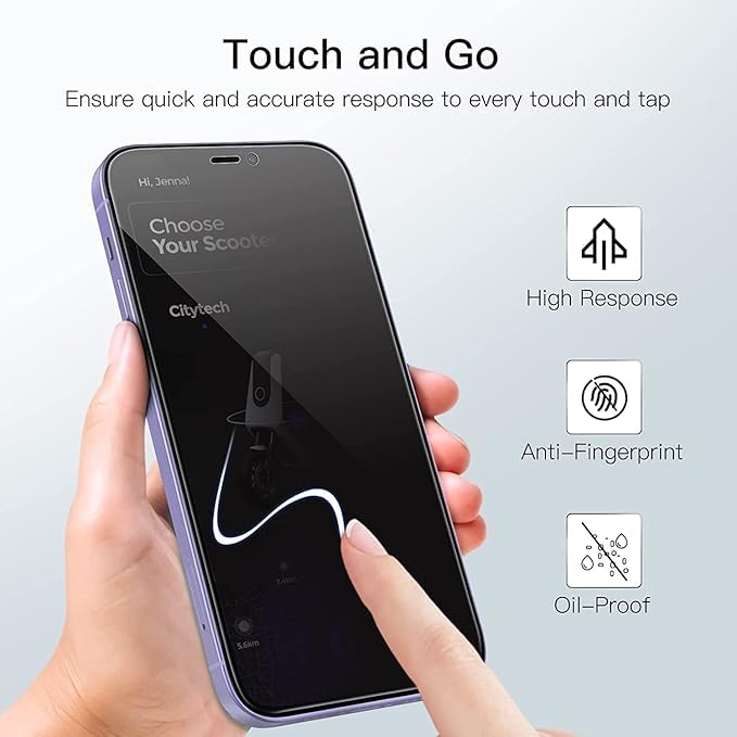 Image of SHILD Privacy Tempered Glass Compatible for iPhone 12 /12 Pro (Black) Edge to Edge Coverage with Easy Installation kit, Anti-Spy Tempered Glass Privacy Screen Protector