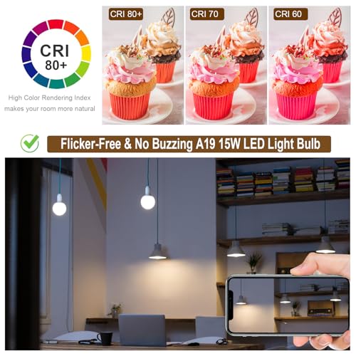 Image of LED Light Bulbs A19 Natural White 100 Watt Equivalent (Not Dimmable) 6Pack