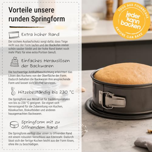 Springform rund – Birkmann – grau, Ø 26 cm, 9 cm hoch, Karbonstahl, Marken-Antihaftbeschichtung, mit Auslaufschutz… – Ansicht 3