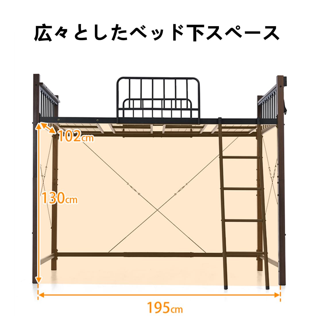 Amazon｜Laovyarw ロフトベッド シングル パイプベッド コンセント付き