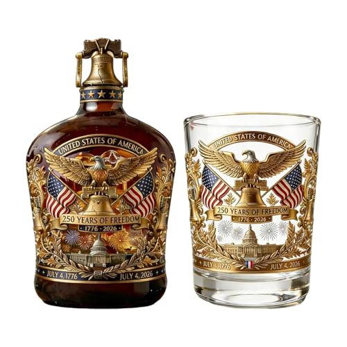Set de botella de whiskey premium con grabado de águila para exhibición 2